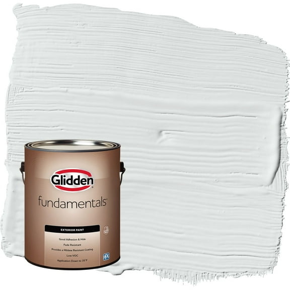 Glidden Fundamentals Gray Glimpse / Grey Semi-Gloss Exterior Paint, 1 Gallon