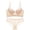Beige, variant on Women's Backless Lace Lingerie Set Push Up Solid Color Underwire Bra Panty Seamless Underwear Slim Fit Comfortable Breathable Everyday Wear
