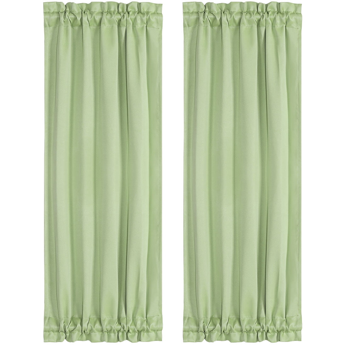Unique Bargains 2Pack French Door Curtains Panels Green 25" x 72