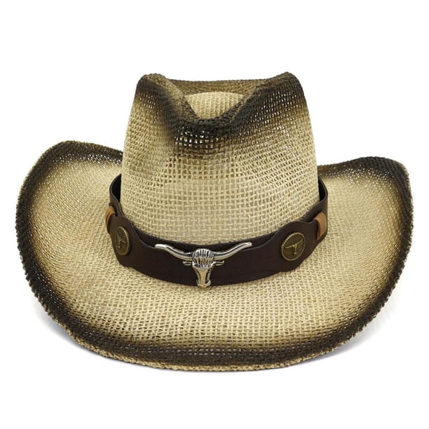 Qarigey Sombrero para el sol ligero y plegable para transportar fácilmente sombreros de vaquero gorras de sombrero de paja multiusos Sombreros Beige