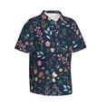 thumbnail image 2 of Balery Colorful Flowers Print Men's Hawaiian Shirts Short Sleeve Beach Shirt Relaxed Fit Vacation Button Down Shirts-Small, 2 of 9