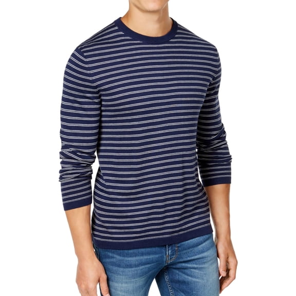 Club Room Mens Silk Blend Knit Basic T-Shirt, Blue, Large