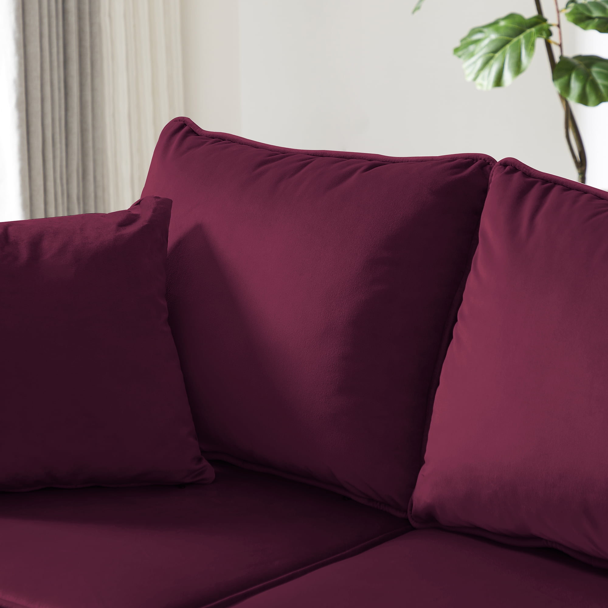 Kadyn Modern 3-seater Couches and Sofas for Small Space, Modern Living Room Sofa, Futon Sofa Bed for Apartment, Red
