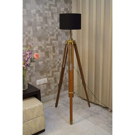Marine Antique Brass Retro Floor Lamp Brown Home Decor