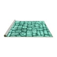 thumbnail image 2 of Ahgly Company Machine Washable Indoor Rectangle Abstract Turquoise Blue Modern Area Rugs, 2' x 5', 2 of 4