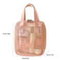 thumbnail image 5 of Tdxkok Portable Large Capacity Mesh Makeup Bag Travel Toiletry Storage Organizer Pouch Brown, 5 of 7