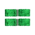 thumbnail image 1 of Cinturón elástico para mujeres INSPIRE CHIC con decoración de lentejuelas, hebillas de metal entrelazadas, color verde y verde, 1 of 6