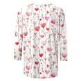 thumbnail image 4 of Resicozy Valentines Shirts For Women 3/4 Length Sleeve Valentine Day Top 2026 Love Heart Printed Graphic Pullover Pink 2XL, 4 of 5