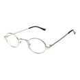thumbnail image 1 of fastboy Lunettes Rétro Ovales Minuscules Légères et Élégantes pour Hommes Choix à la Mode Matériaux Argent, 1 of 6