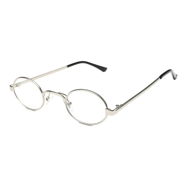 fastboy Lightweight And Stylish Men Tiny Oval Retro Glasses Fashionable Choice Materials Silver