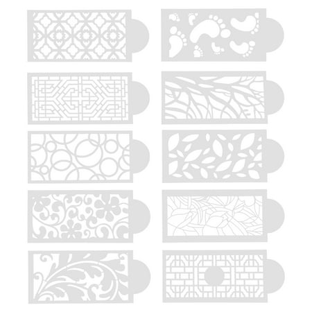 

10pcs Lace Pattern Cream Printing Mould Cake Decorating Stencils for Dessert Birthday Wedding Cake Decoration