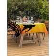 thumbnail image 3 of Outdoor Tablecloth with Umbrella Hole for Patio/Picnic/Party/Camping, Players Silhouette Waterproof Table Cloth Rectangle Table Cover Washable, Orange Yellow Sunset Glow Football (54"x 80"), 3 of 9