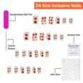 thumbnail image 3 of Uñas postizas adhesivas SWEKKE cuadradas medianas con hojas de arce rojas, 24 piezas, 3 of 6