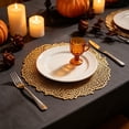 thumbnail image 2 of SLYNSHome Halloween Table Decor Round Lace Placemats,Gold PVC Hollow Out Heat Resistant Non-Slip Table Mats, Waterproof Oil Proof Washable Dining Party Supplies, 2 of 6