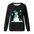 thumbnail image 4 of Jienlioq Hauts pour Femmes Mode Décontractée Imprimé de Noël Col Rond Ample Manches Longues Chandail en Molleton Blouse Cyberlundi, 4 of 4