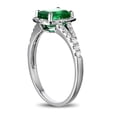thumbnail image 4 of Halo Art Deco Green Emerald 7x5mm Green Emerald Cut 1.75 Carat And Moissanite Diamond Engagement Ring in 10k White Gold, 4 of 5
