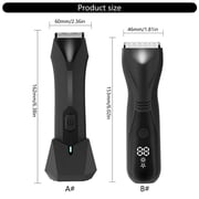 Groin & Body Hair Trimmer for Men Electric Trimmer Pubic Trimmer Body Shaver Wet/Dry Body Shaver Groomer