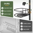 thumbnail image 2 of 4-Tier Rust-Resistant Adjustable Bathroom Organizer Shelves - No-Drill Corner Shower Caddy for Renters Families - Black, 2 of 6