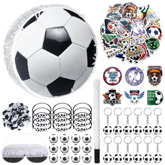Set de piñata Ecation con 1 bola, diseño de fútbol, artículos para fiestas