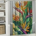 thumbnail image 6 of Orinice Shower Curtain Fabric Decorative Blue Beautiful Bouquet Tropical Flowers Paradise Nature Africa Colorful Beauty Bird Bloom Blooming Waterproof Polyester Bathroom with Hooks  69x72, 6 of 7