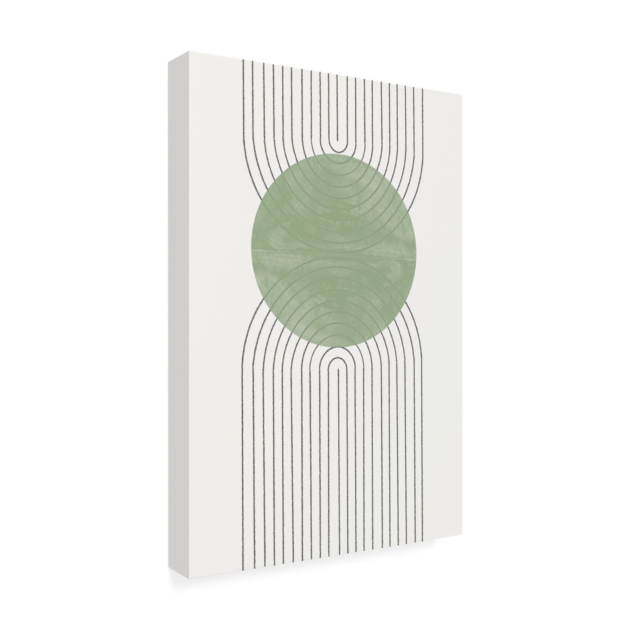 Canvas Wall Art - THE MIUUS STUDIO 'Green Moon No2.' Wall Art for Living Room, Bedroom, or Office Décor by Trademark Fine Art - 22 x 32 Inches