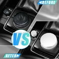 thumbnail image 2 of Unique Bargains 2pcs Multimedia Volume Knob Caps Decals Stickers for Mazda 3 Axela Interior Shift Gears Panel Accessories Silver Tone, 2 of 7