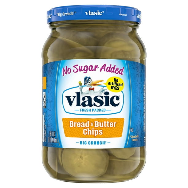 Vlasic No Sugar Added Bread and Butter Pickle Chips, 16 Fl ...