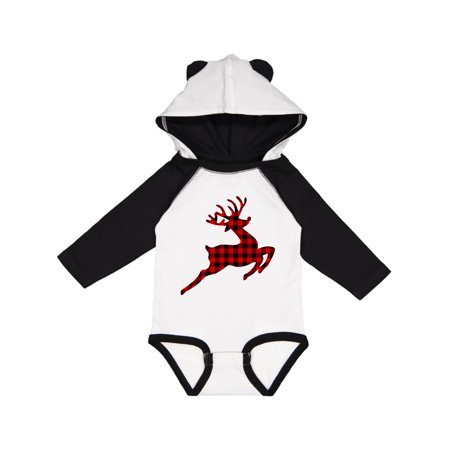 

Inktastic Plaid Christmas Reindeer Silhouette Gift Baby Boy or Baby Girl Long Sleeve Bodysuit