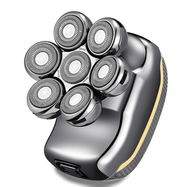 Dispositivo de afeitado eléctrico Afeitadora eléctrica 6 en 1 para hombres, 7 cabezales flotantes, maquinilla de afeitar para barba, cortapelos, limpiador facial, masajeador, vello corporal, nariz, co