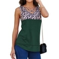 thumbnail image 3 of facefd Débardeur Femme Léopard Couture Croisée Col en V Vert L, 3 of 5