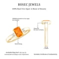 thumbnail image 5 of Rosec Jewels Natural Fire Opal Engagement Ring 1 Carat - Emerald Cut - AAA Quality Opal Diamond Ring for Women, 18K Yellow Gold, US 11.50, 5 of 7