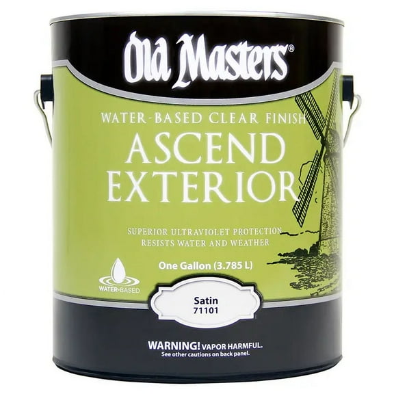 1 gal Old Masters 71101 Clear Ascend Exterior Water-based Finish, Satin