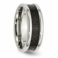 thumbnail image 4 of Stainless Steel Polished w/ Black Carbon Fiber Inlay 8mm Band, 4 of 6