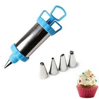  Icing Decoration Gun Set Cake Decorating Tools Dessert  Decorator Syringe 6 Russian Piping Icing Nozzles 3 Cream Scraper Stainless  Steel Cupcake Frosting Filling Injector Cake Icing Tool(Pink): Home &  Kitchen