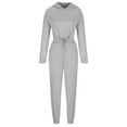 thumbnail image 4 of Babysbule Womens Tops Sets Blouse Women's Solid Hooded Long Sleeved Sweater Casual Two-piece Long Sleeved Hooded Suit Fall Fahion, 4 of 6