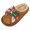 Brown, variant on Womens Christmas Open Back Slip on Snow Boots Knitted Santa Hat Bow Fleece Lined Warm House Slippers Indoor Outdoor Winter Platform Clogs Ankle Booties