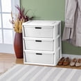 thumbnail image 6 of (2 pack) Sterilite Wide 3 Drawer Tower, Plastic Storage Organizer with Removable Decorative Bins, Easy to Assemble - No Tools Needed, White, 6 of 15
