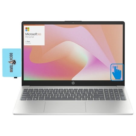 HP 15t-fd000 School/Business Laptop (Intel i5-1334U 10-Core, 15.6in 60 Hz Touch Full HD (1920x1080), Intel UHD, 8GB RAM, 512GB PCIe SSD, Win 10 Pro) with Microsoft 365 Personal , Dockztorm Hub