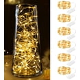 thumbnail image 1 of Luces de hadas de Halloween con pilas, paquete de 12 luces de cadena de 20 LED de 7 pies, mini luces de luciérnaga impermeables con alambre negro flexible DIY para decoración de fiesta en el hogar, pa, 1 of 4