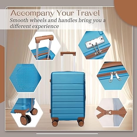 Carry on Luggage Suitcase, 22x14x9 Airline Approved 20 Inch Hardside Carry-on Luggage with Spinner Wheels, Hard Shell Luggage with TSA Lock, Hard Case Small Travel Suitcase  20-Inch
