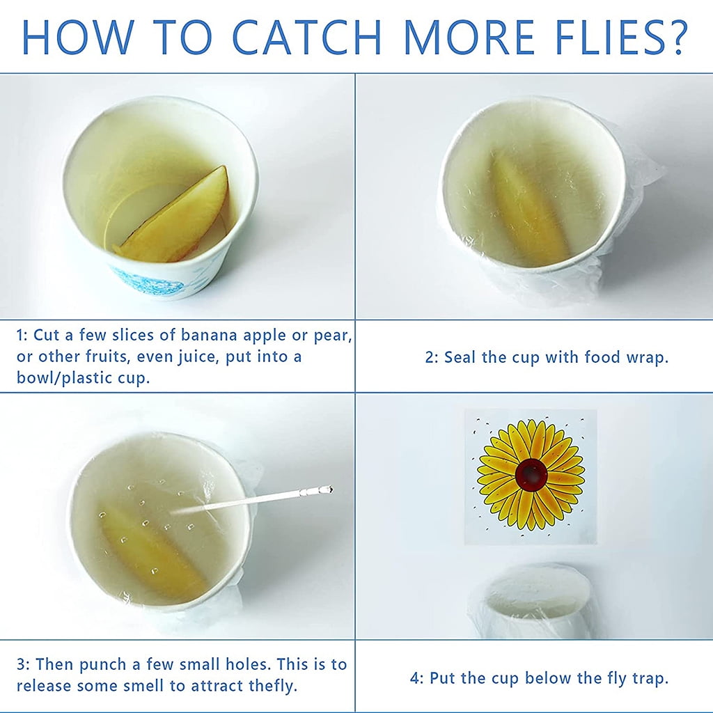 Window Fly Traps Indoor, Sunflower Fly Catcher Window Fly Sticker