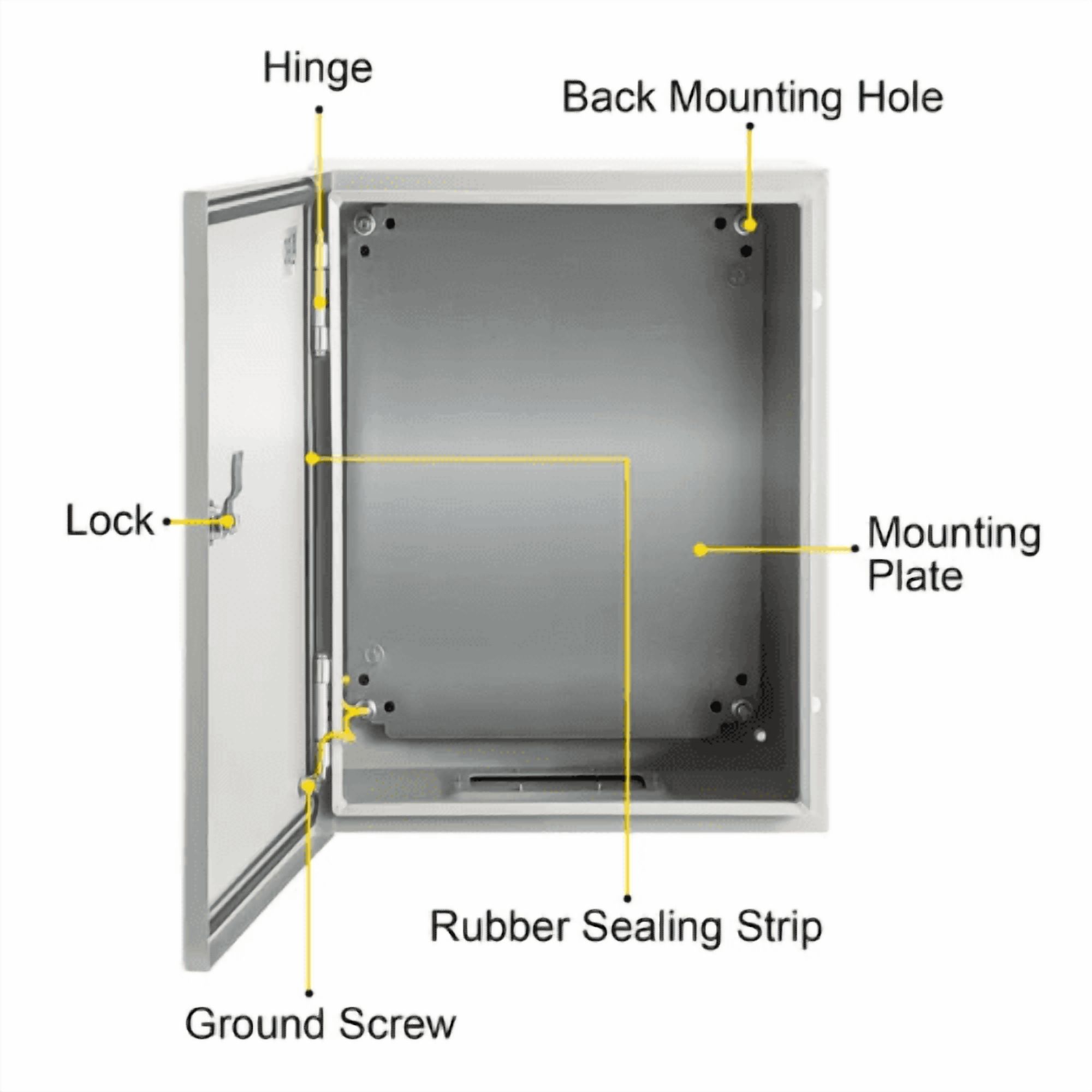 NEMA 4X Carbon Steel Enclosure 12 x 10 x 6'' Electrical Junction Box