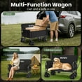 thumbnail image 2 of GVDV Heavy Duty Folding Wagon with Bench Seat – 550lbs/220L Large Collapsible Cart for Beach, Camping, Shopping, Tailgating, Sports & Groceries, Black, 2 of 8