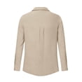 thumbnail image 5 of Babysbule Women's Crinkled Gauze Button Down Shirt, Long Sleeve Turn-Down Collar Loose Fit Blouse for Casual Daily & Office Wear, 5 of 5