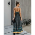 thumbnail image 3 of Floral Print V Neck Spaghetti Strap Maxi Summer Dress for Women, 3 of 3