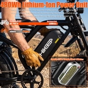 Electric Mountain Bike for Adults, 20 Fat Tire, 48V 17.5Ah Battery, 750 1500W Peak Motor, 32MPH, UL2849 Certified Off-Road E-Bike, Black
