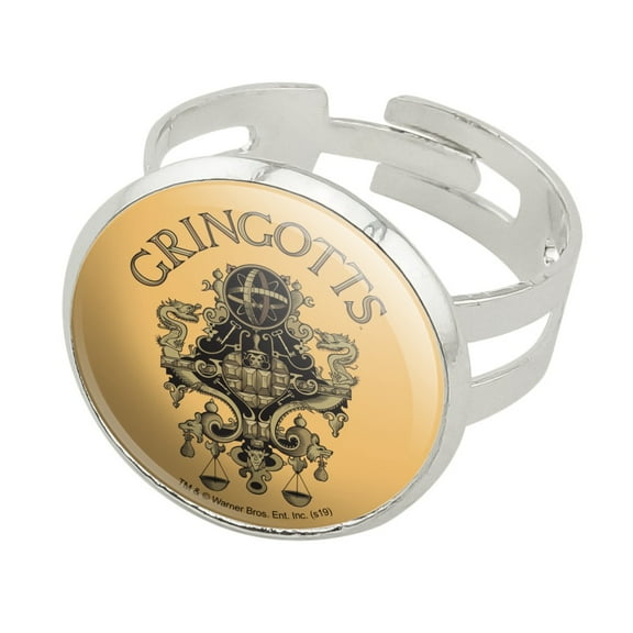 Harry Potter Gringotts Logo Silver Plated Adjustable Novelty Ring