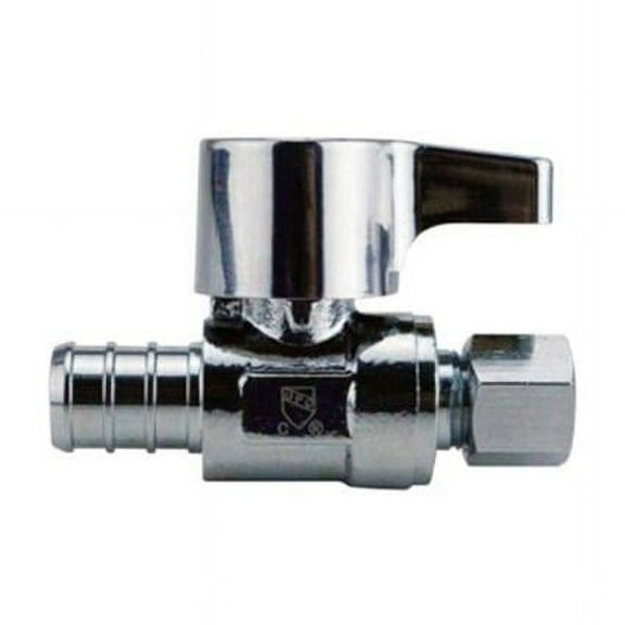 Apollo  0..5 x 0.25 in. Pex x Compression Straight Stop, Polished Chrome