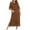 Brown, variant on Waffle Robes for Women Plus Size Zipper Front Duster Robes with Front Pockets Lightweight 3/4 Sleeve House Coat Solid Color Loungewear Green XXXL