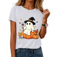 thumbnail image 2 of Leey-World Halloween Tshirts Women Halloween Shirt Women Halloween Graphic Tshirt Fall Short Sleeve Tee Tops, 2 of 7